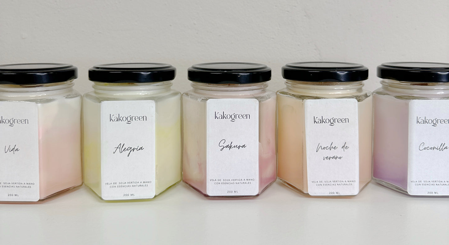 Vela Hexagonal Sakura - Belleza y sensualidad 200ml